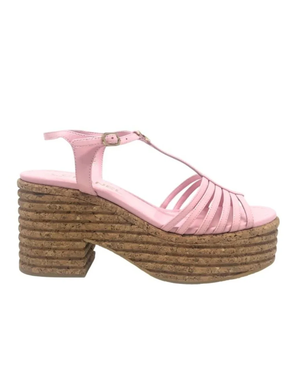 Chanel Sandals CC Logo Strap Enamel Pink